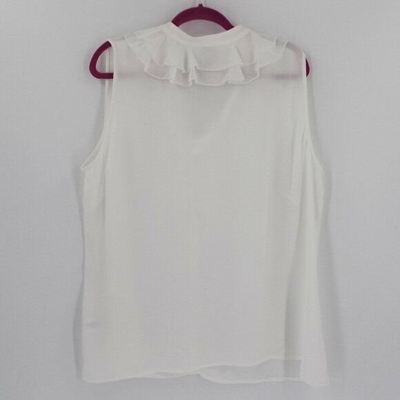 Cabi 3979 Portrait Sleeveless Ruffle Blouse Size XXL White - Picture 2 of 4